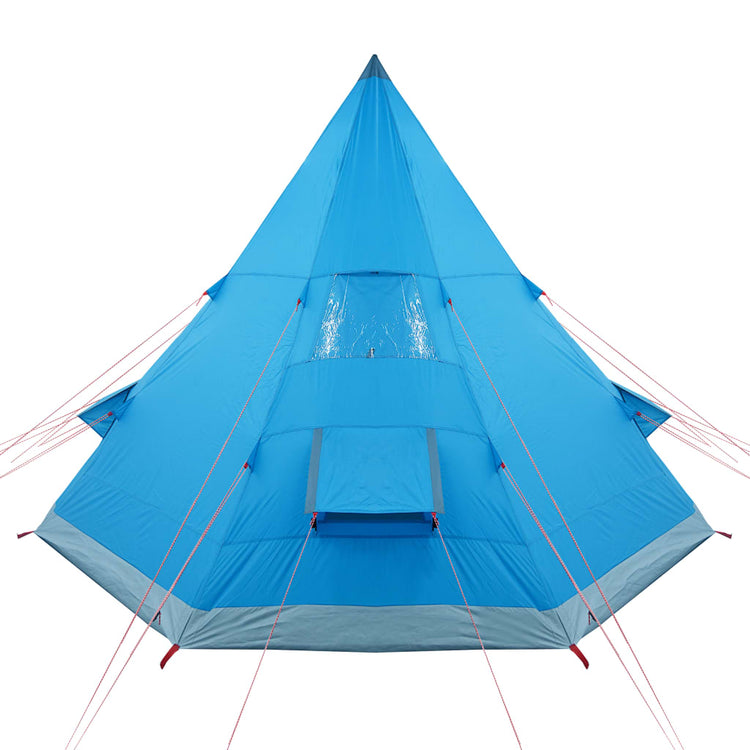 Tenda da Campeggio 4 Persone Blu 367x367x259 cm Taffetà 185T 94381