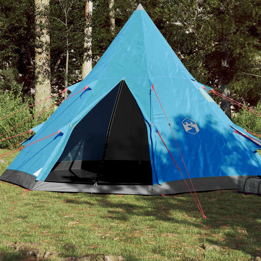 Tenda da Campeggio 4 Persone Blu 367x367x259 cm Taffetà 185T 94381