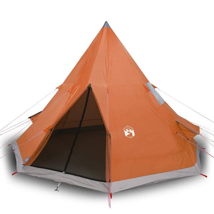 Tenda Campeggio 4Persone Grigia e Arancione 367x367x259 Taffetà 94382