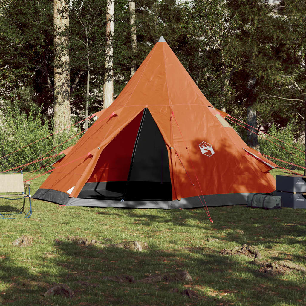 Tenda da Campeggio Tipi 4 Persone Arancione Impermeabile 94382