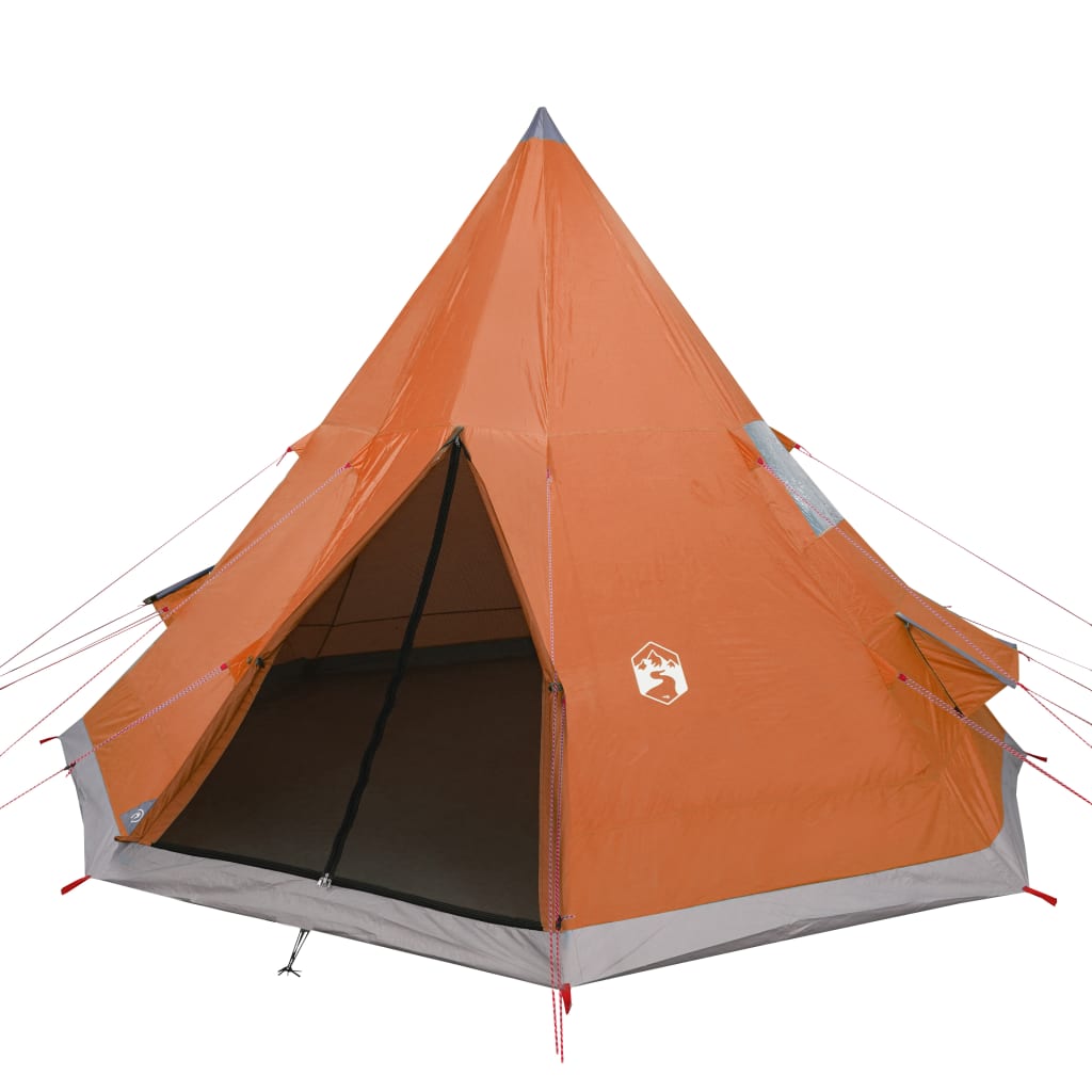 Tenda Campeggio 4Persone Grigia e Arancione 367x367x259 Taffetà 94382