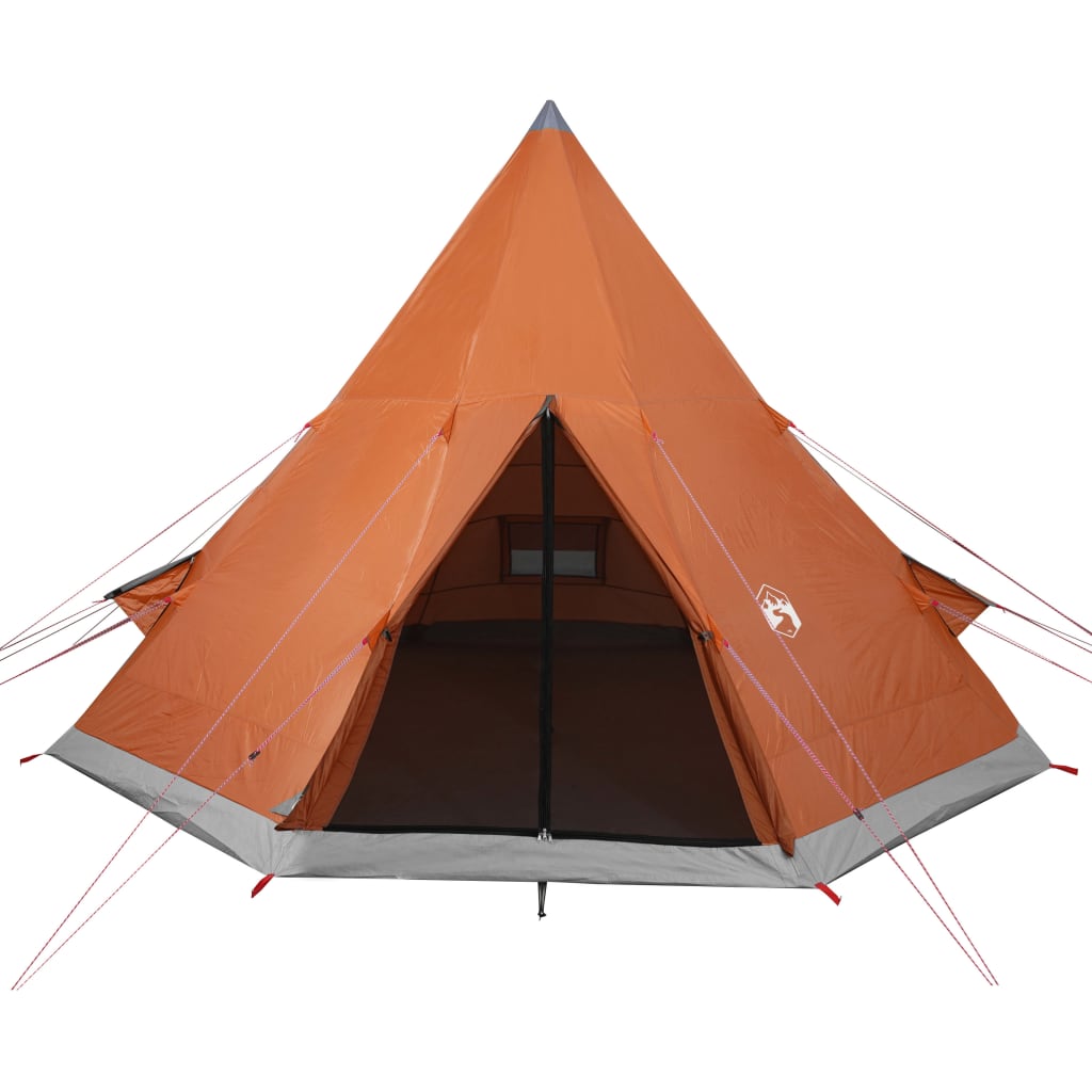 Tenda Campeggio 4Persone Grigia e Arancione 367x367x259 Taffetà 94382