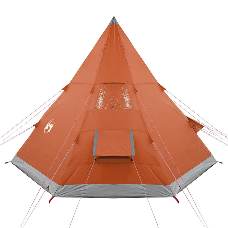 Tenda Campeggio 4Persone Grigia e Arancione 367x367x259 Taffetà 94382