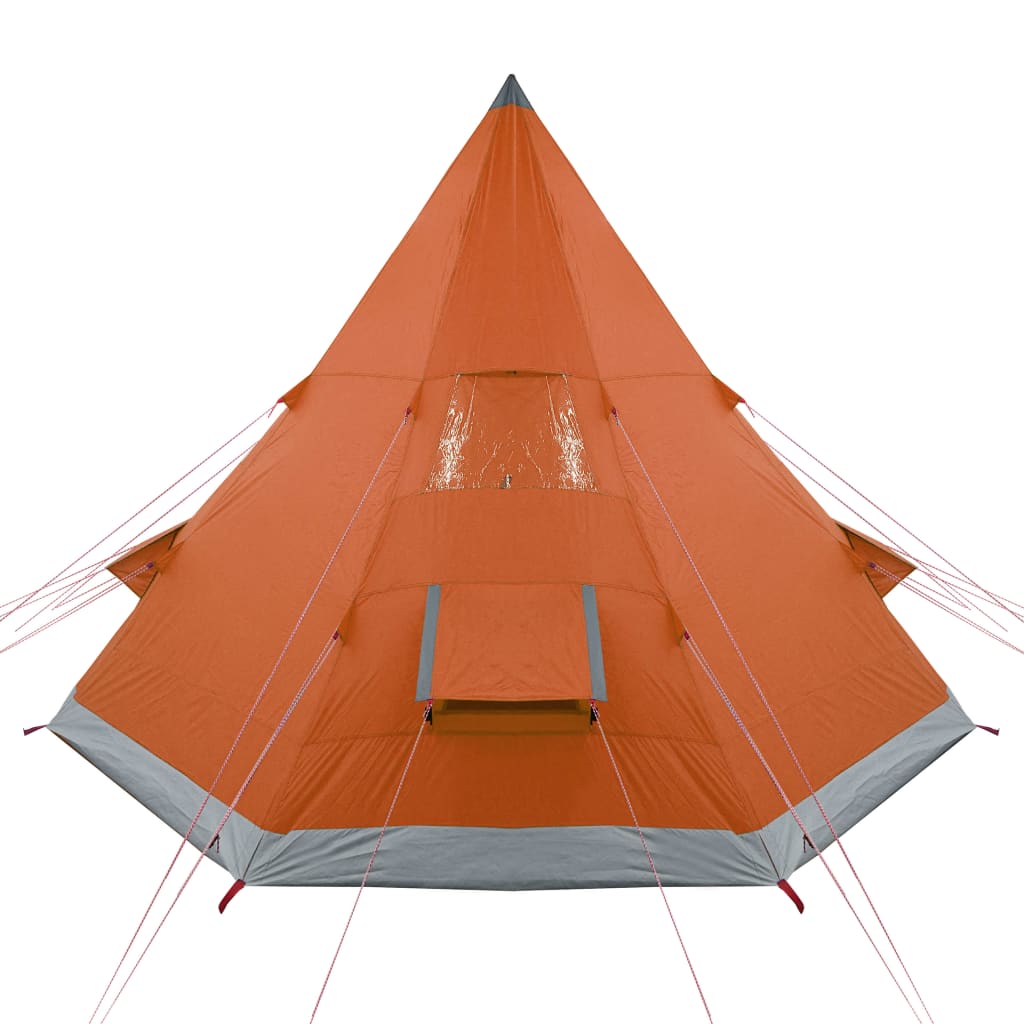 Tenda Campeggio 4Persone Grigia e Arancione 367x367x259 Taffetà 94382