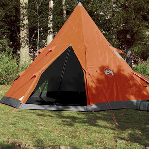 Tenda Campeggio 4Persone Grigia e Arancione 367x367x259 Taffetà 94382