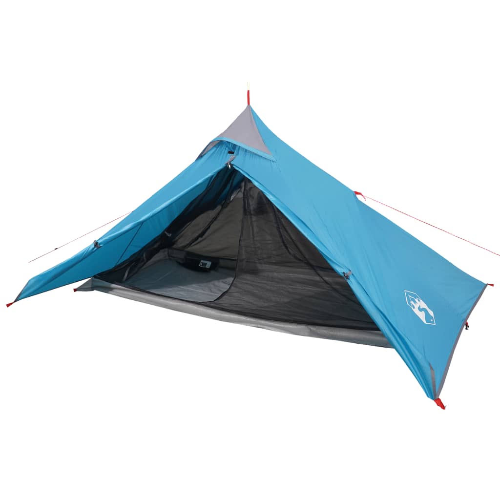 Tenda da Campeggio 1 Persona Blu 255x153x130 cm Taffetà 185T 94384