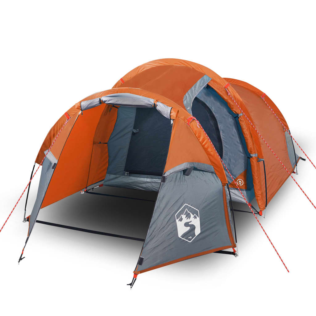 Tenda Campeggio 4Persone Grigia e Arancione 360x135x105 Taffetà 94388