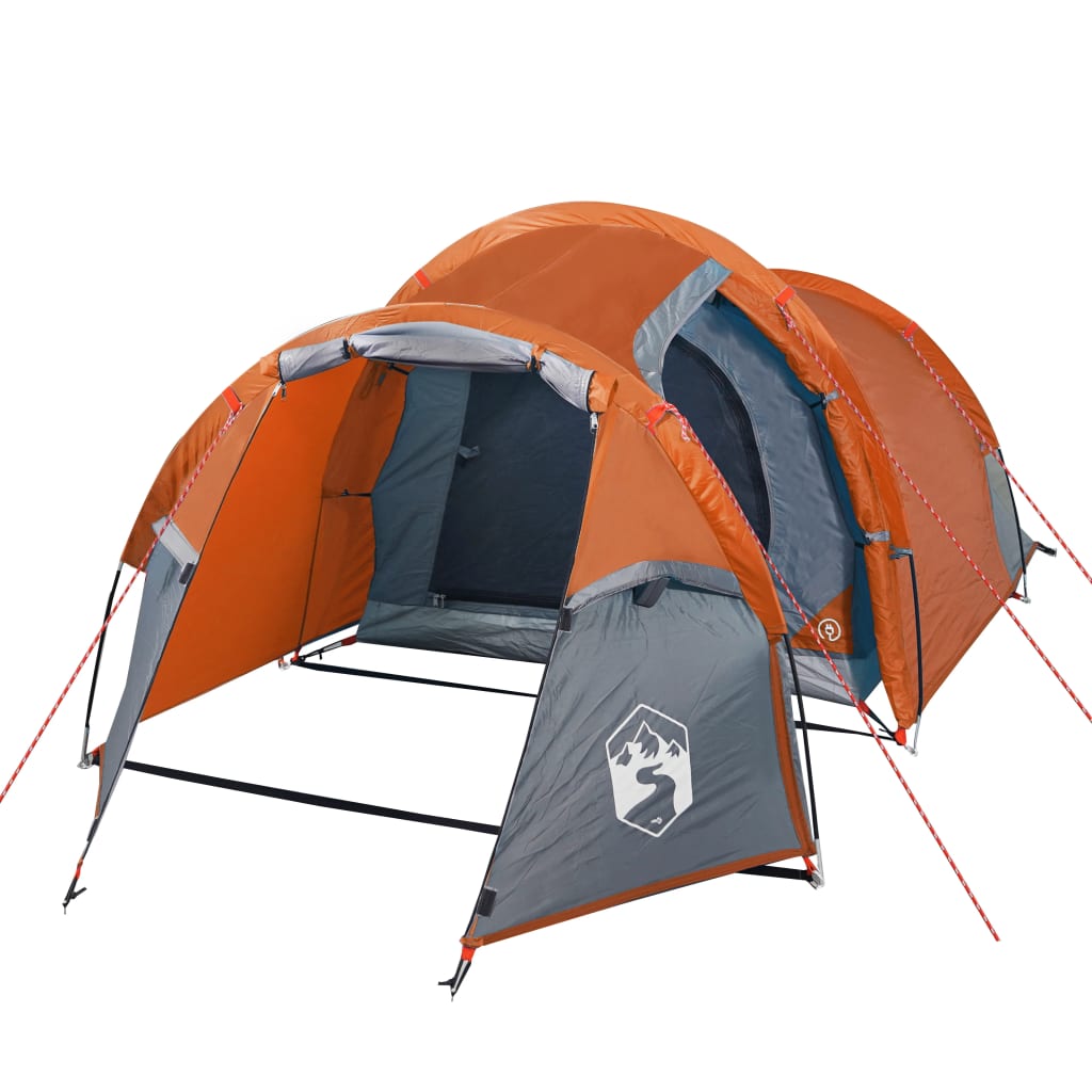 Tenda Campeggio 4Persone Grigia e Arancione 360x135x105 Taffetà 94388