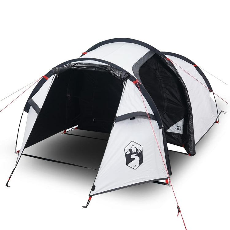 Tenda da Campeggio 4 Persone Bianca 360x135x105 cm Taffetà 185T 94389