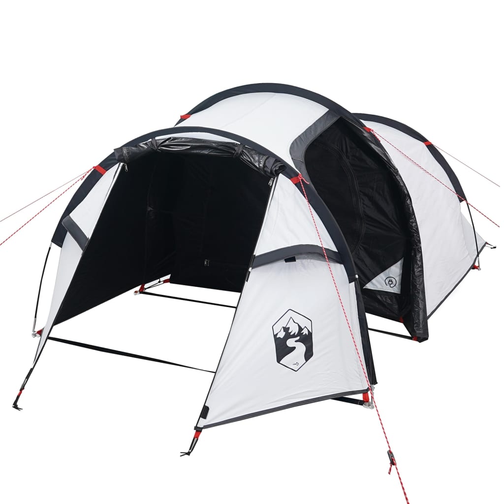 Tenda da Campeggio 4 Persone Bianca 360x135x105 cm Taffetà 185T 94389