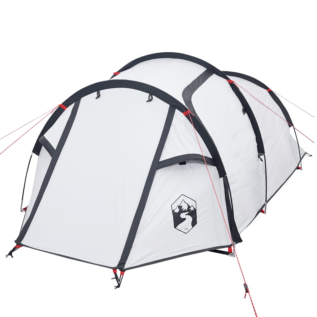 Tenda da Campeggio 4 Persone Bianca 360x135x105 cm Taffetà 185T 94389