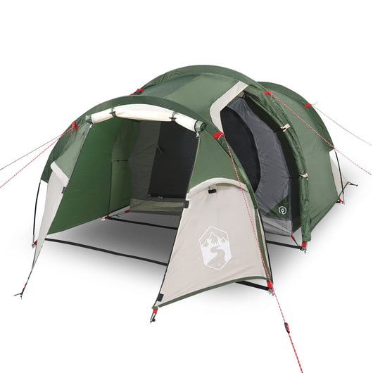 Tenda da Campeggio 3 Persone Verde 370x185x116 cm Taffetà 185T 94390