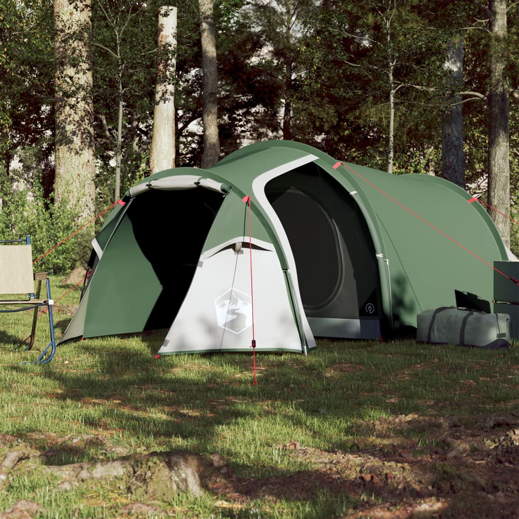 Tenda da Campeggio 3 Persone Verde 370x185x116 cm Taffetà 185T 94390