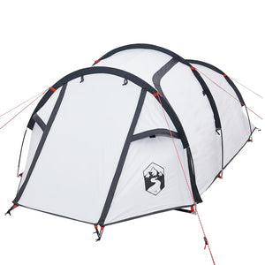 Tenda da Campeggio 3 Persone Bianca 370x185x116 cm Taffetà 190T 94393