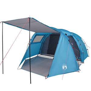 Tenda da Campeggio 4 Persone Blu 420x260x153 cm Taffetà 185T 94398