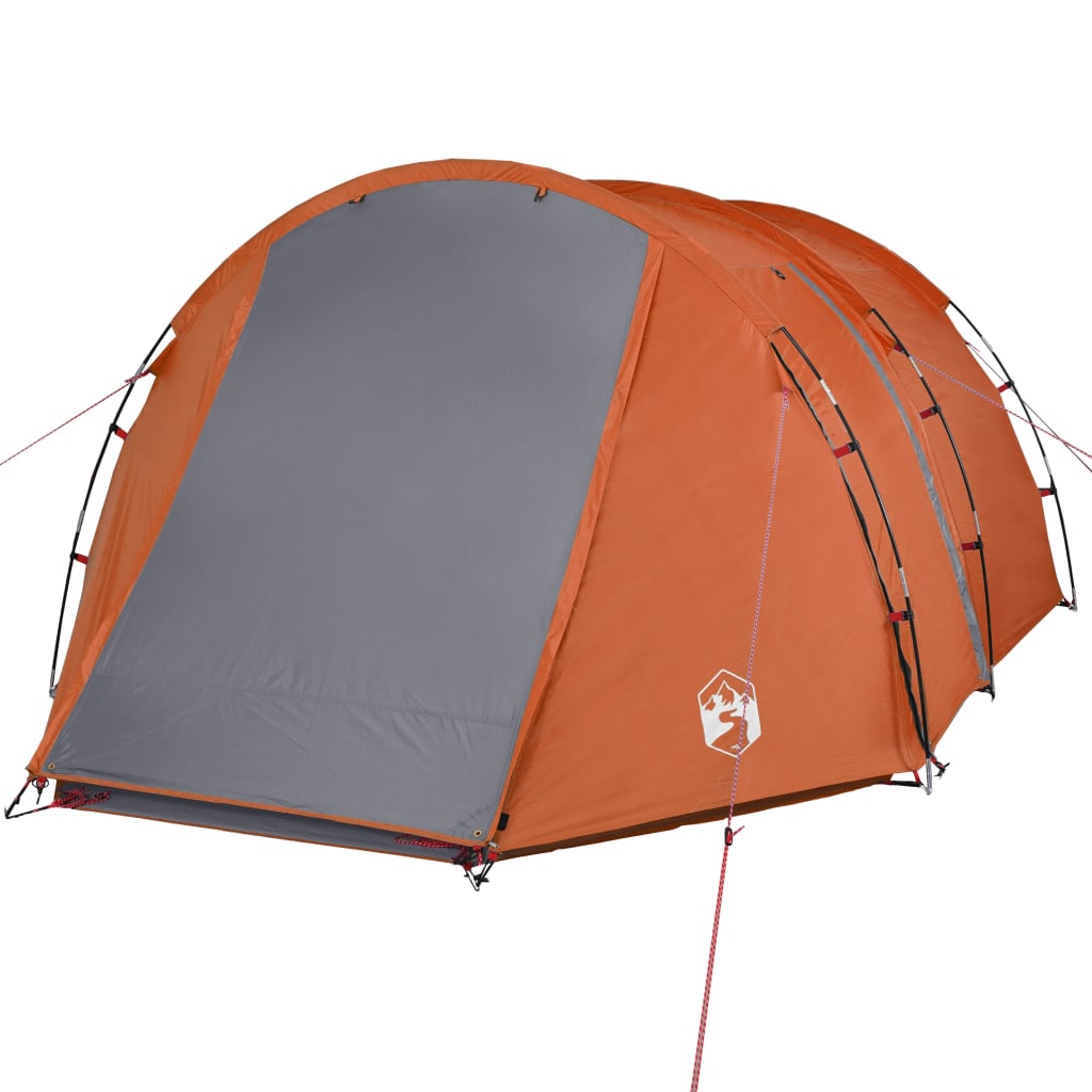 Tenda Campeggio 4Persone Grigia e Arancione 420x260x153 Taffetà 94399