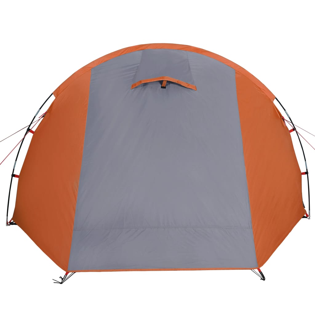 Tenda Campeggio 4Persone Grigia e Arancione 420x260x153 Taffetà 94399