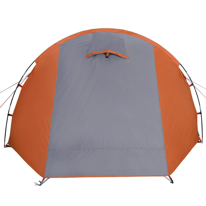 Tenda Campeggio 4Persone Grigia e Arancione 420x260x153 Taffetà 94399