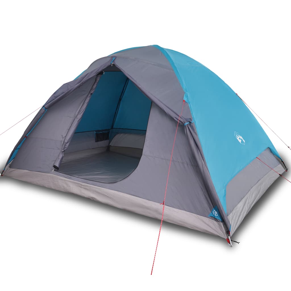 Tenda da Campeggio 6 Persone Blu 348x340x190 cm Taffetà 190T 94413