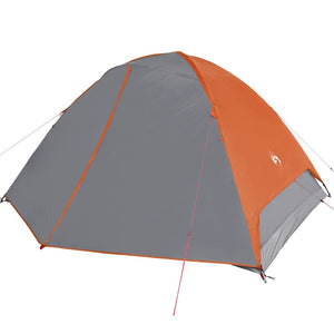 Tenda Campeggio 6Persone Grigia e Arancione 348x340x190 Taffetà 94414