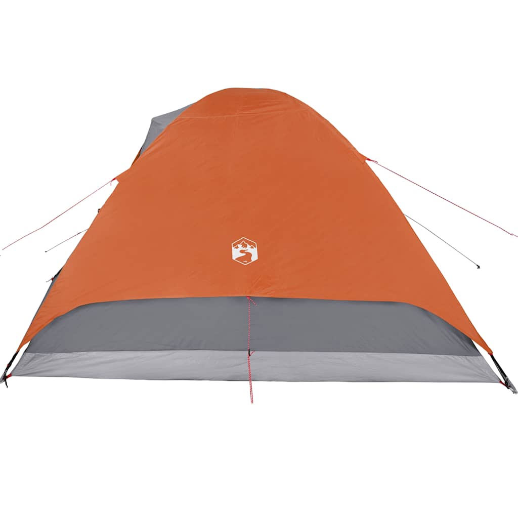 Tenda Campeggio 6Persone Grigia e Arancione 348x340x190 Taffetà 94414