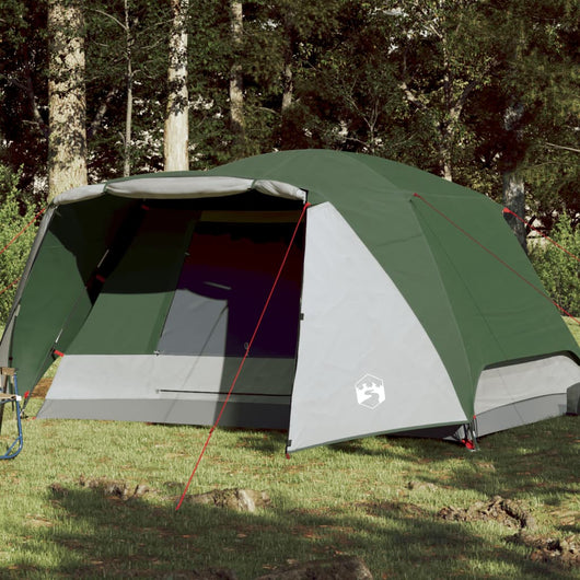 Tenda da Campeggio 4 Persone Verde 350x280x155 cm Taffetà 190T 94415