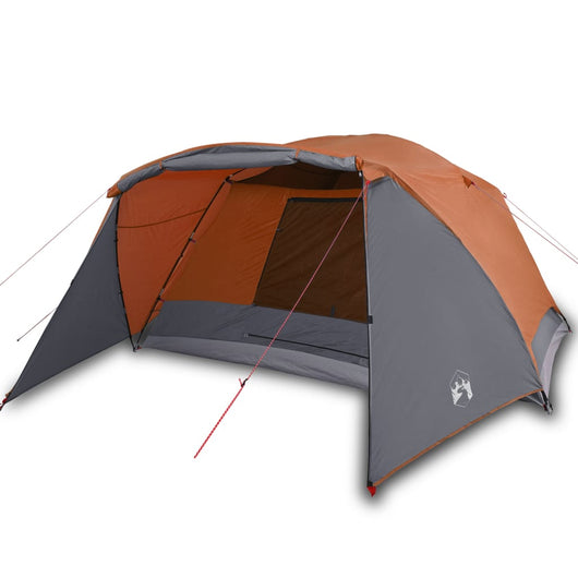 Tenda Campeggio 4Persone Grigia e Arancione 350x280x155 Taffetà 94417