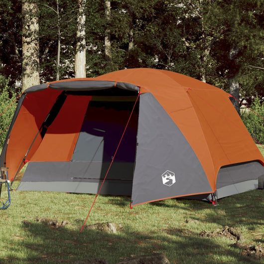 Tenda Campeggio 4Persone Grigia e Arancione 350x280x155 Taffetà 94417