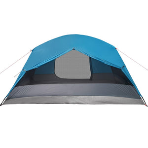 Tenda da Campeggio 6 Persone Blu 412x370x190 cm Taffetà 190T 94419