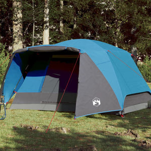 Tenda da Campeggio 6 Persone Blu 412x370x190 cm Taffetà 190T 94419