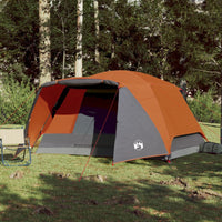 Tenda Campeggio 6Persone Grigia e Arancione 412x370x190 Taffetà 94420