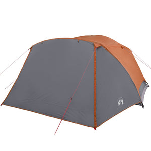 Tenda Campeggio 6Persone Grigia e Arancione 412x370x190 Taffetà 94420