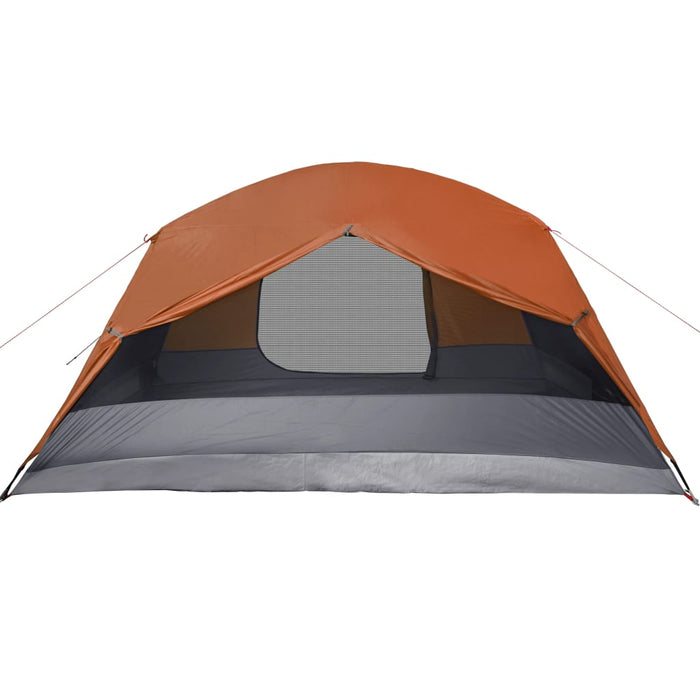 Tenda Campeggio 6Persone Grigia e Arancione 412x370x190 Taffetà 94420