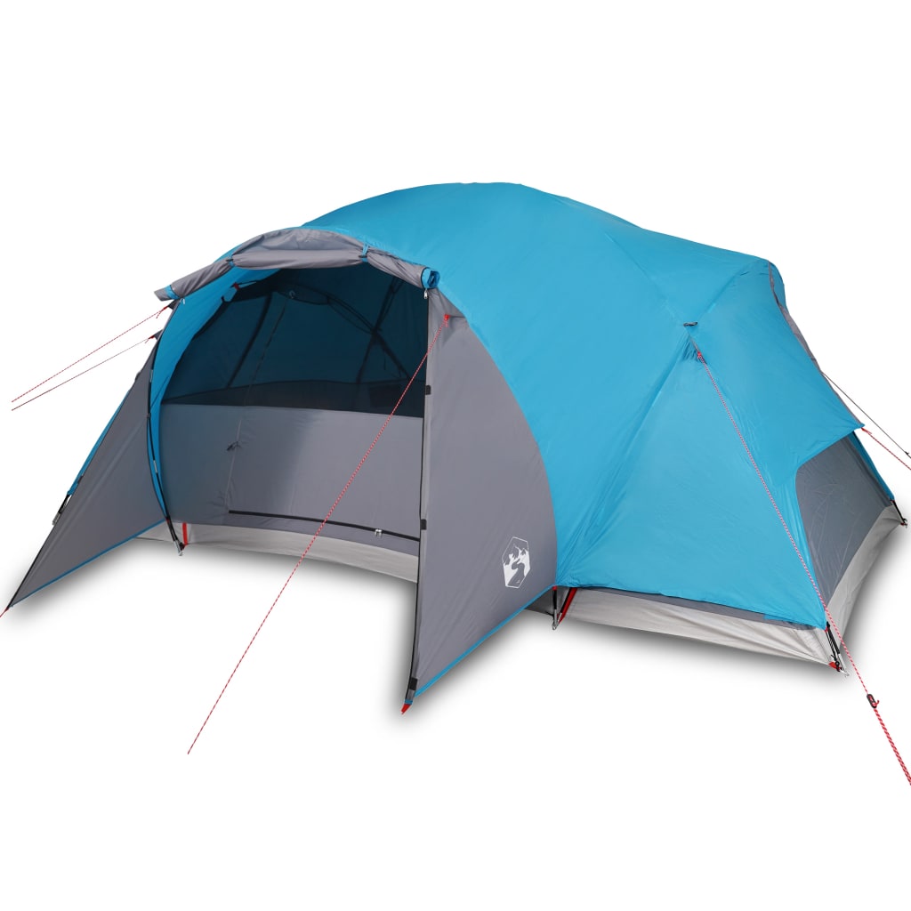 Tenda da Campeggio 8 Persone Blu 360x430x195 cm Taffetà 190T 94422