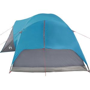 Tenda da Campeggio 8 Persone Blu 360x430x195 cm Taffetà 190T 94422