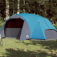 Tenda da Campeggio 8 Persone Blu 360x430x195 cm Taffetà 190T 94422