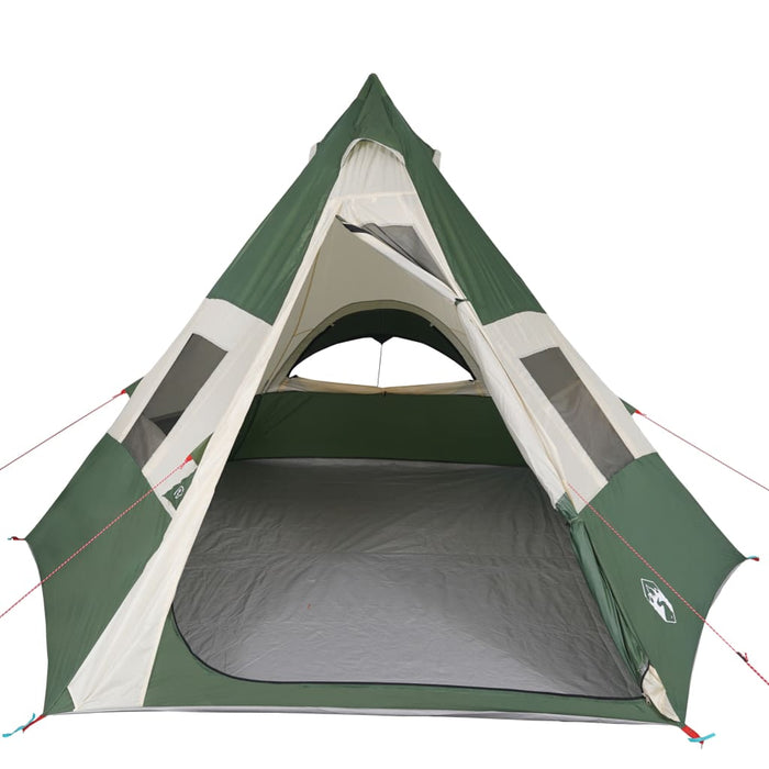 Tenda da Campeggio 7 Persone Verde 350x350x280 cm Taffetà 185T 94427