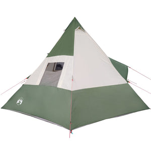 Tenda da Campeggio 7 Persone Verde 350x350x280 cm Taffetà 185T 94427