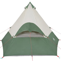 Tenda da Campeggio 7 Persone Verde 350x350x280 cm Taffetà 185T 94427