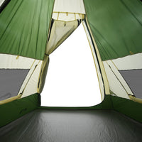 Tenda da Campeggio 7 Persone Verde 350x350x280 cm Taffetà 185T 94427