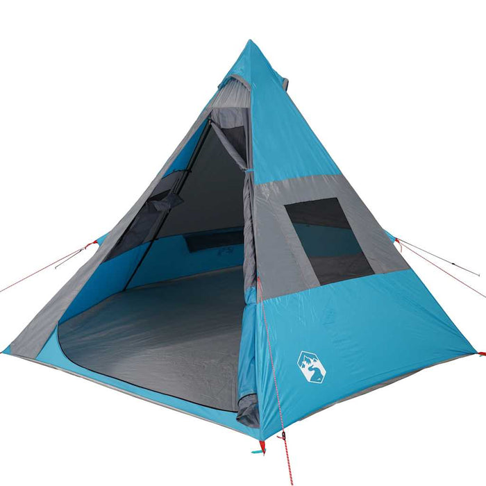 Tenda da Campeggio 7 Persone Blu 350x350x280 cm Taffetà 185T 94428