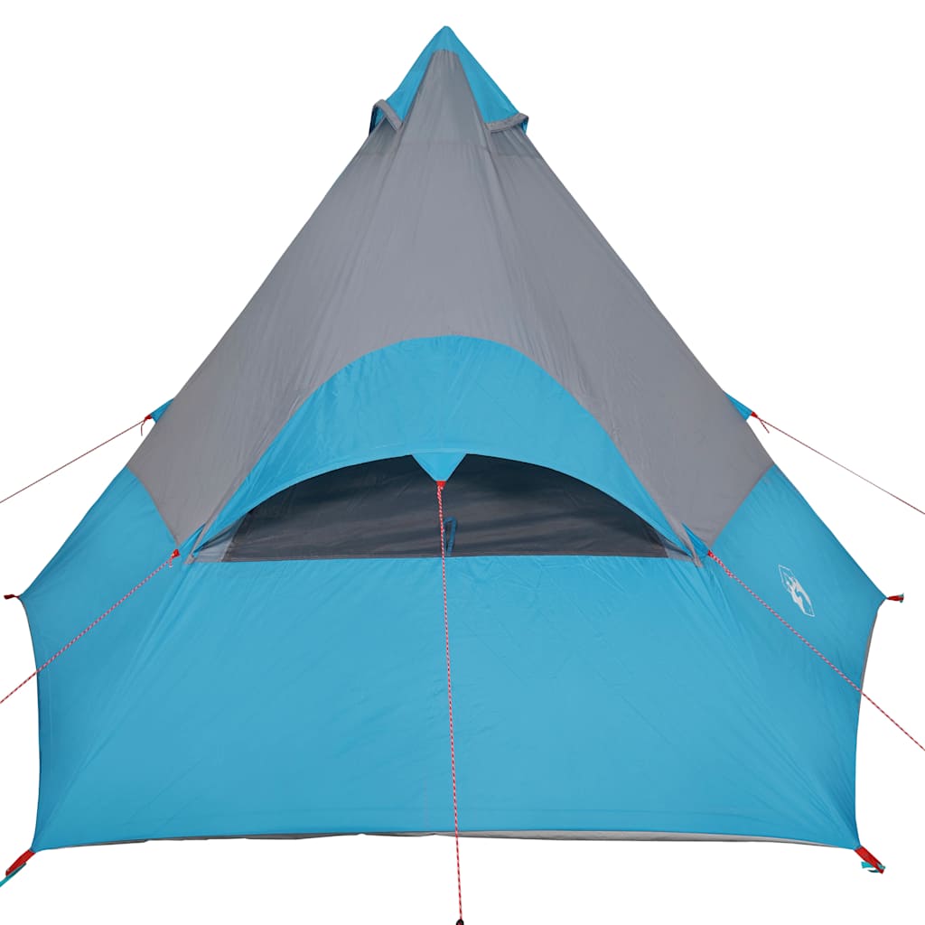 Tenda da Campeggio 7 Persone Blu 350x350x280 cm Taffetà 185T 94428