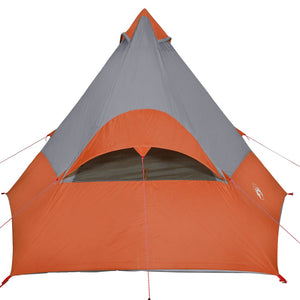 Tenda Campeggio 7Persone Grigia e Arancione 350x350x280 Taffetà 94429