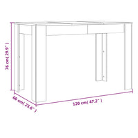 Tavolo da Pranzo Rovere Fumo 120x60x76 cm Legno Multistrato 838189