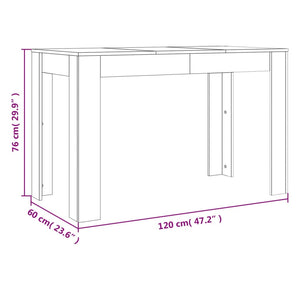 Tavolo da Pranzo Rovere Fumo 120x60x76 cm Legno Multistrato 838189