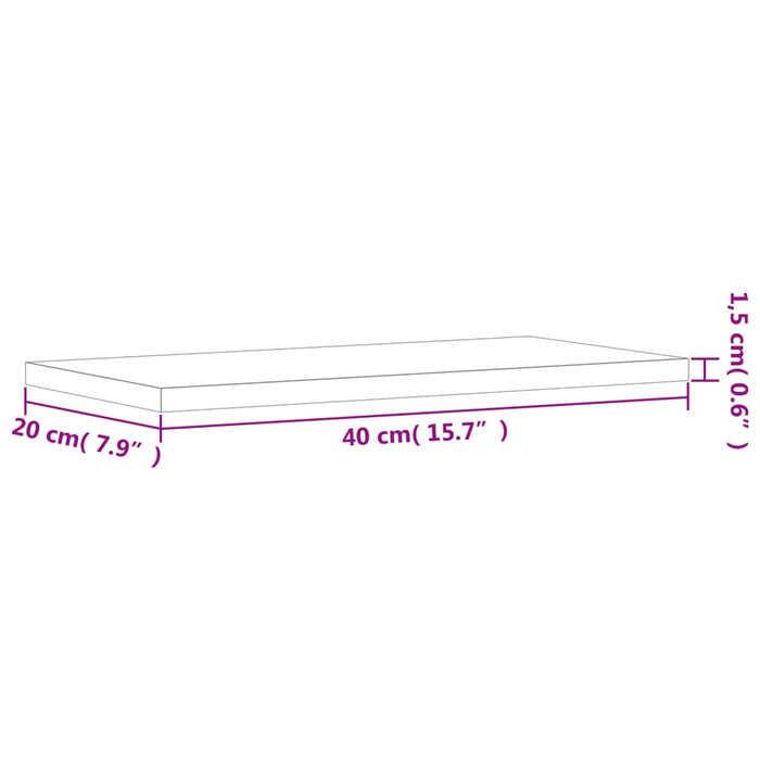 Mensole Parete 4pz Rovere Fumo 40x20x1,5 cm Legno Multistrato 838201