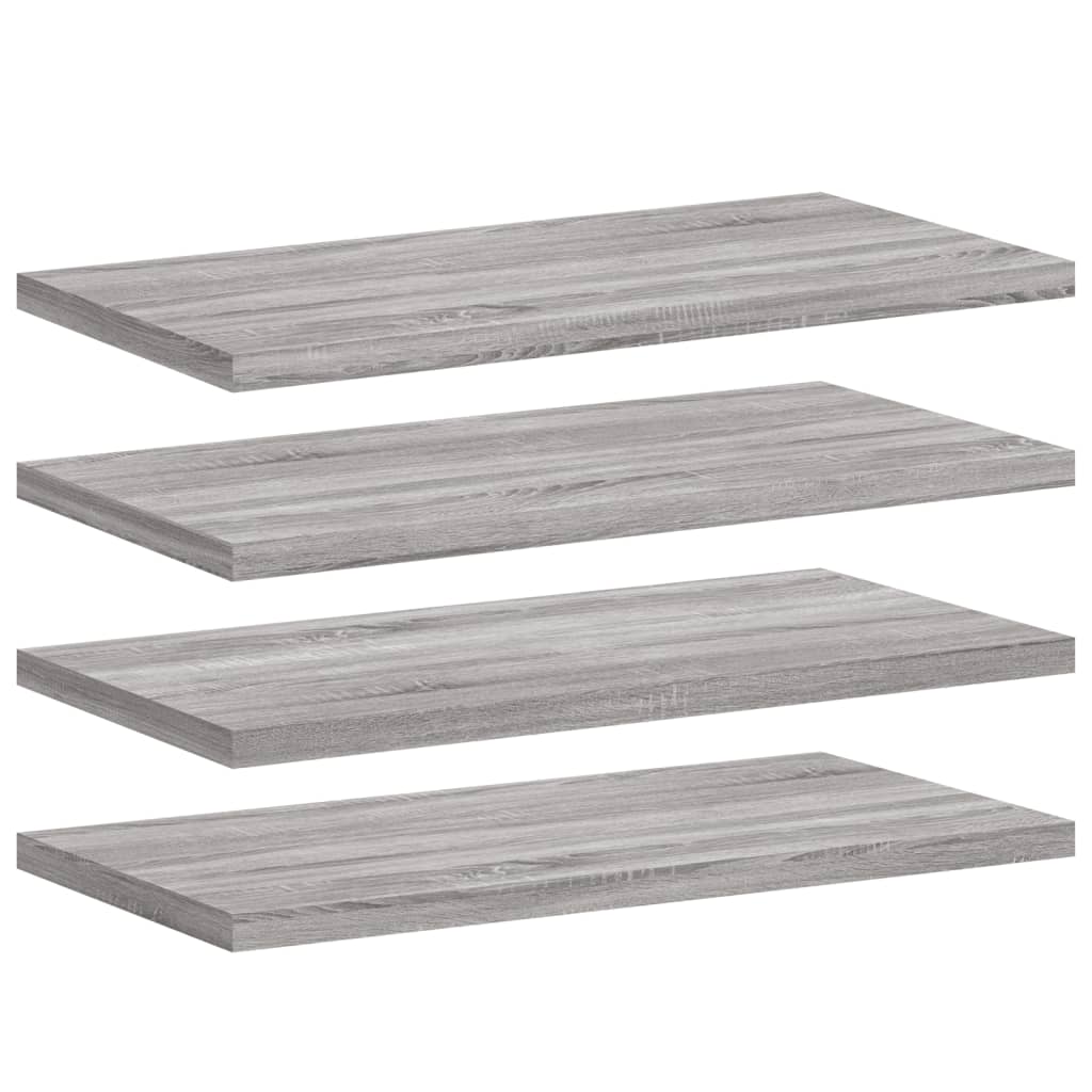 Mensole Parete 4pz Grigio Sonoma 40x20x1,5cm Legno Multistrato 838203