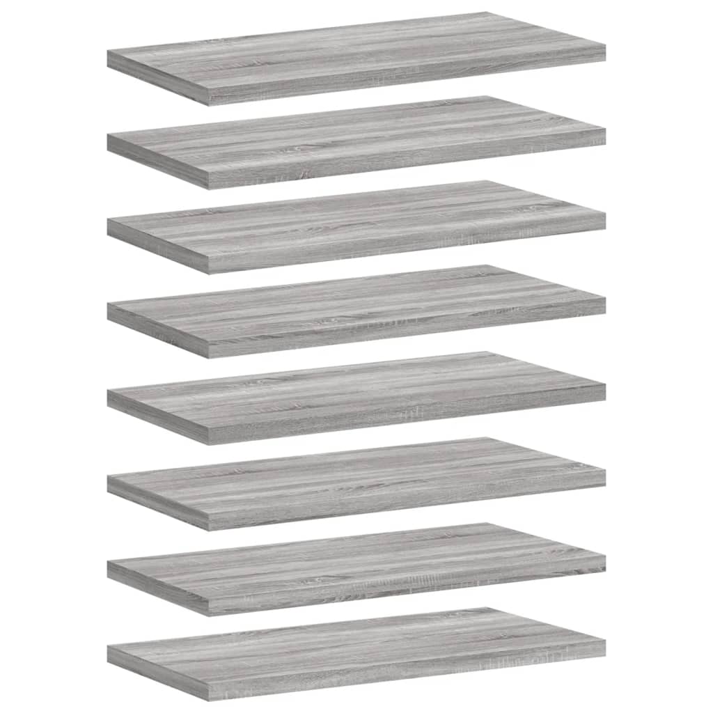 Mensole Parete 8pz Grigio Sonoma 40x20x1,5cm Legno Multistrato 838204