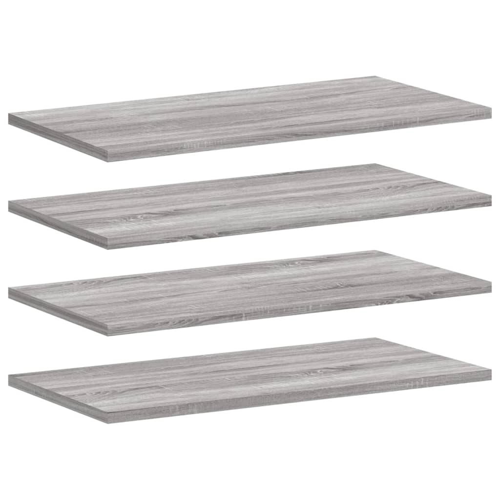 Mensole Parete 4pz Grigio Sonoma 60x20x1,5cm Legno Multistrato 838233