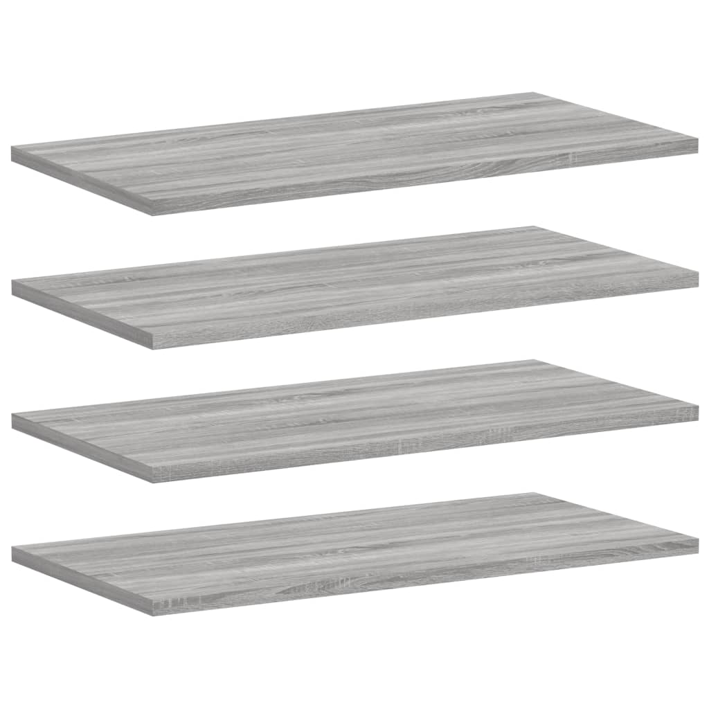 Mensole Parete 4pz Grigio Sonoma 60x30x1,5cm Legno Multistrato 838239